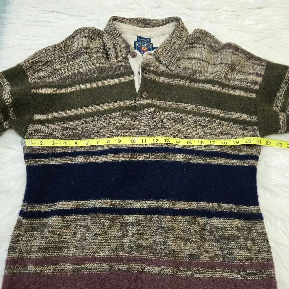 RALPH LAUREN CHAPS Vintage 90s Henley Lambswool | Wool Knit Sweater XL